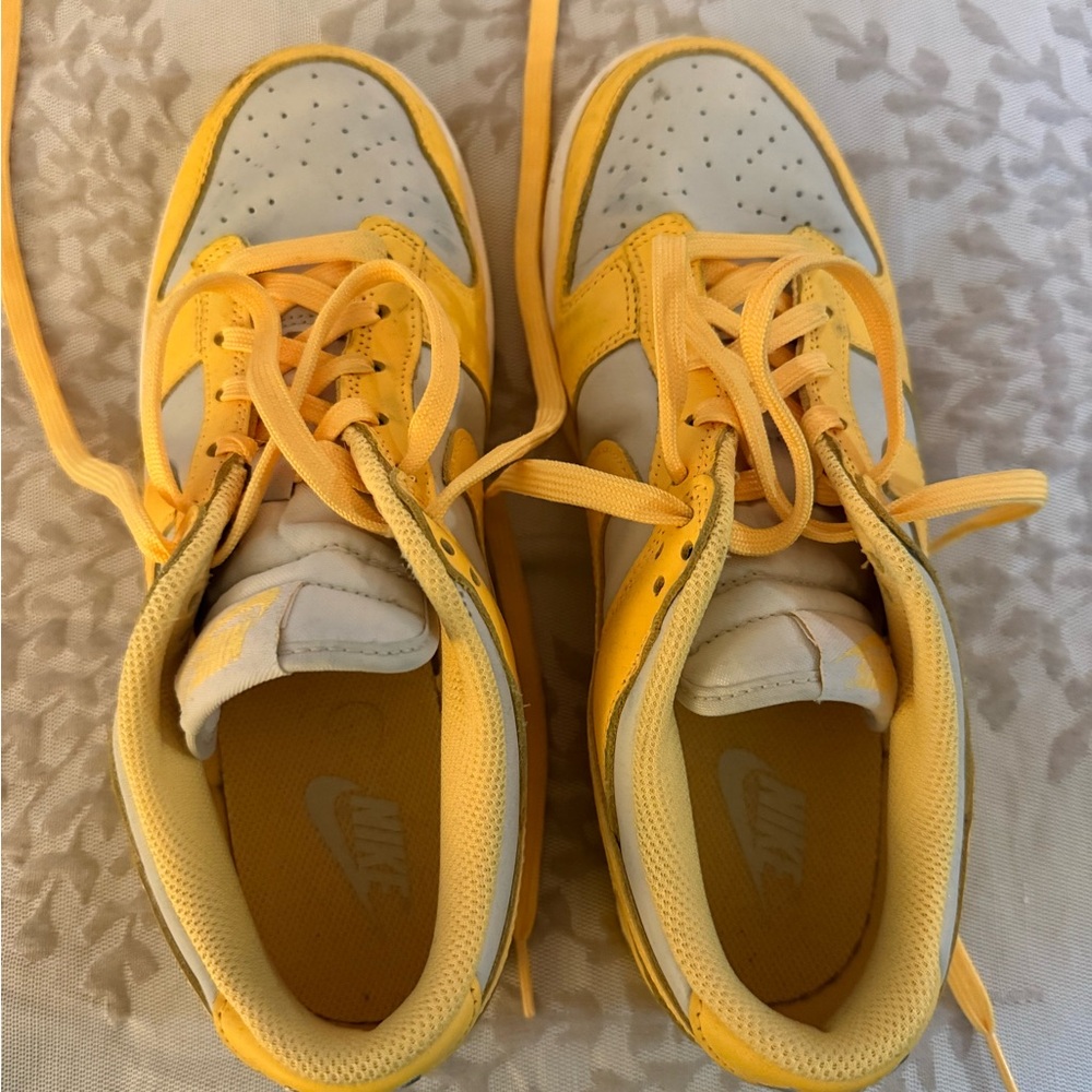 Women’s Nike Low Dunk Sneakers in Yellow and White
